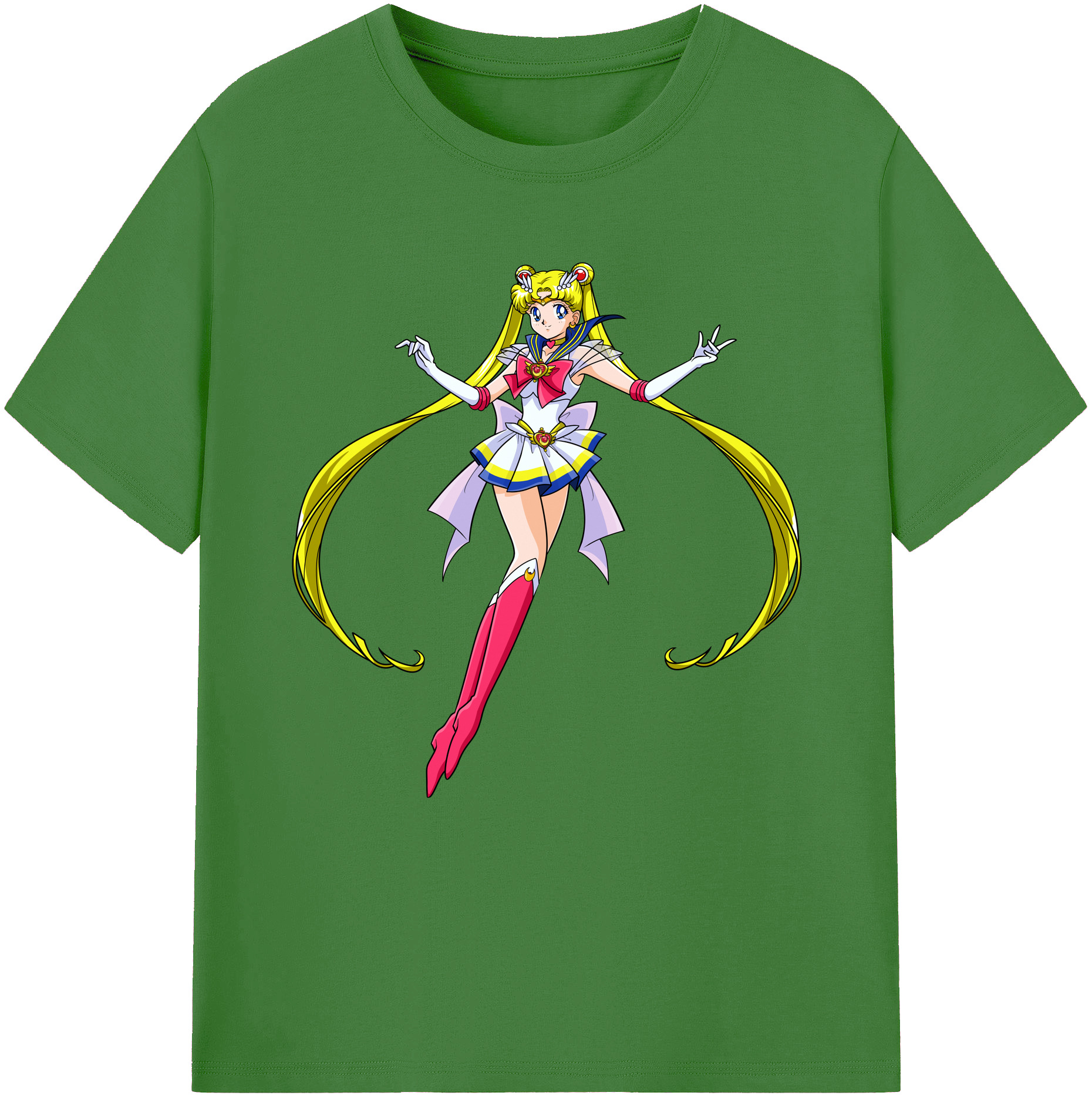 （画像用） 美少女戦士セーラームーン 月野 うさぎ つきの うさぎ Sailor Moon Tsukino Usagi レディースカジュアルプリントTシャツ（綿100％）